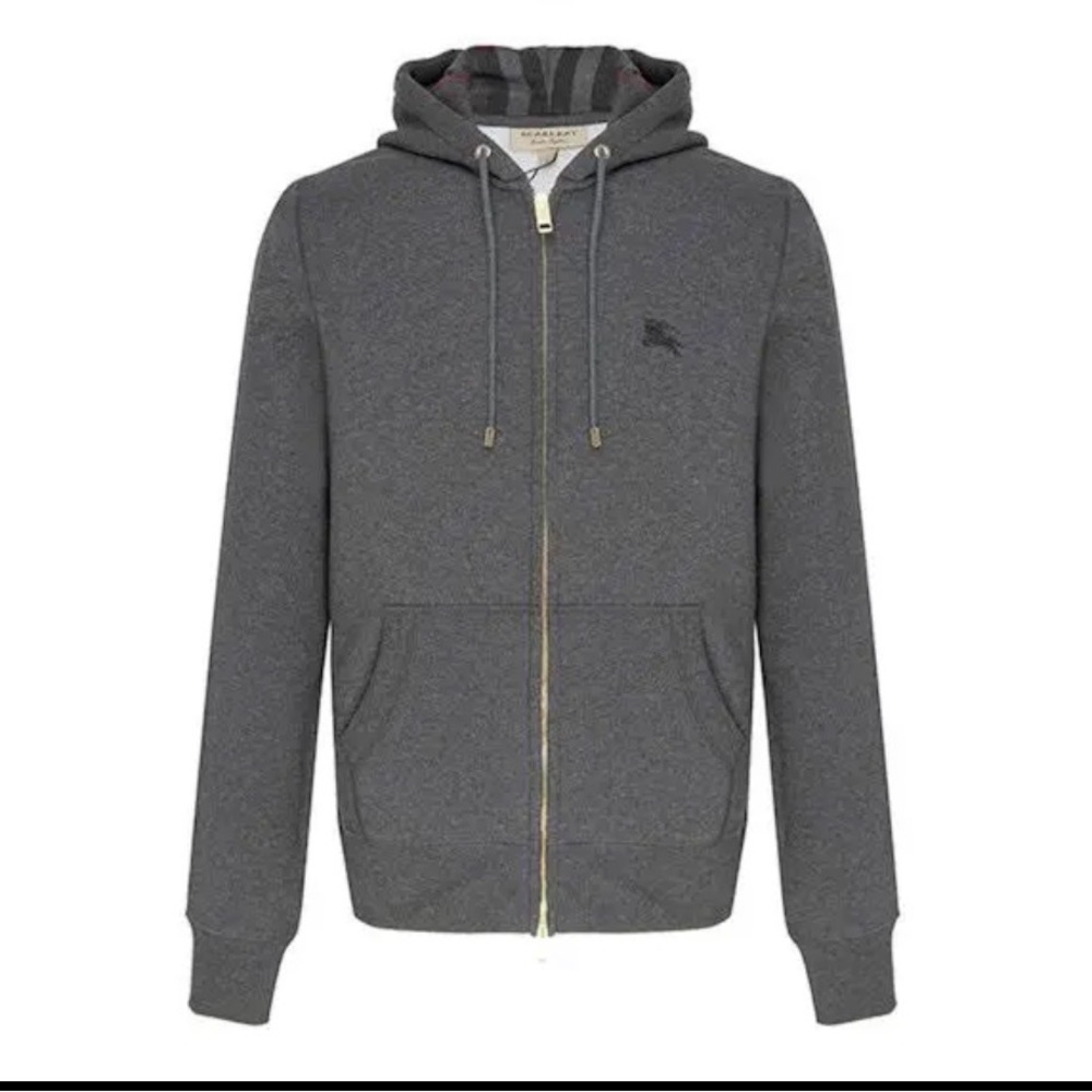 Burberry Dark Gray Zip-Up Hoodie